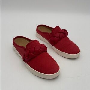 Rivieras Red Women's Mules Braided Detail women 8B Revitalign Orthotic Suede
